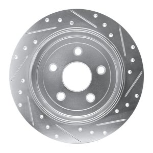 Jeep Wrangler Brake Rotor (1) - Rear Left - R1 Concepts - Drilled & Slotted - Silver - `07-`18
